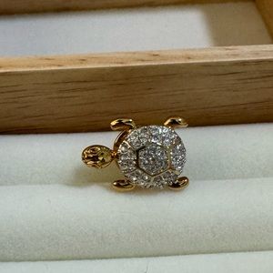 Swarovski golden turtle brooch
